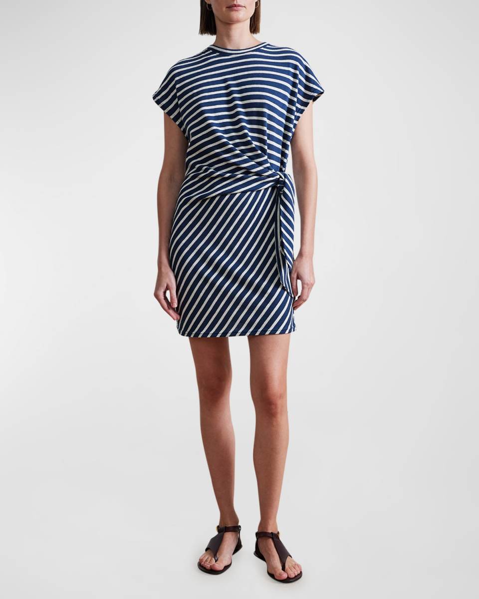 Nina Striped Mini Dress with Tie Detail